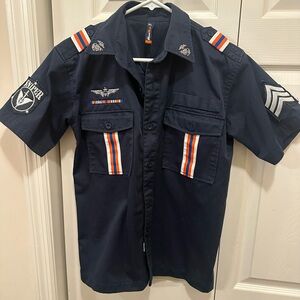 Raw Blue Military Inspired XL men’s button down shirt.